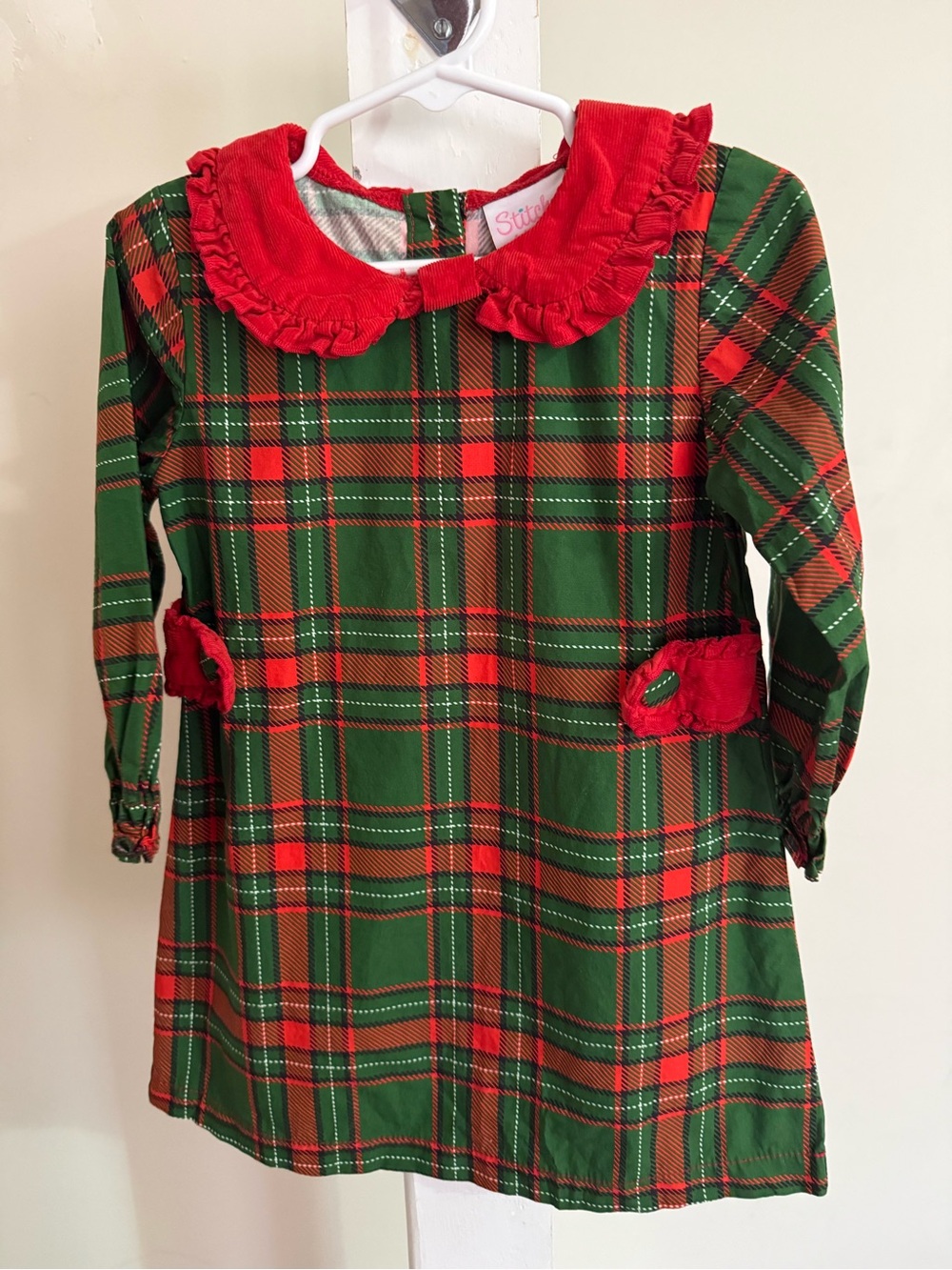 Stitchy Fish Christmas Dress - Size 2T